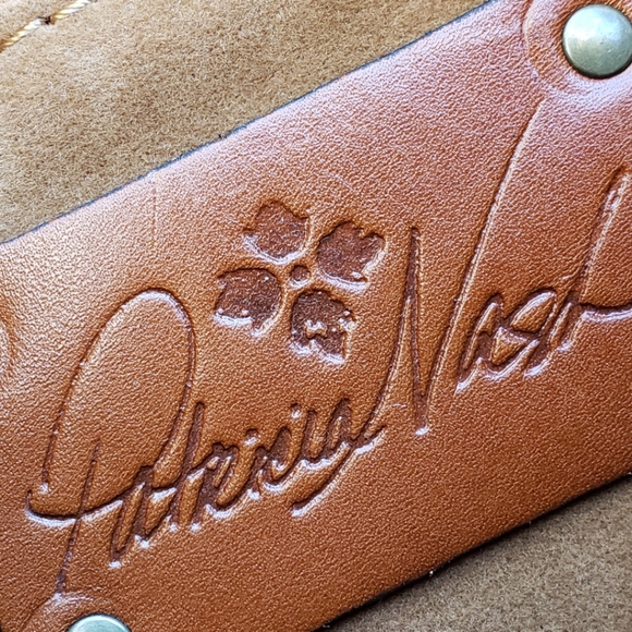 NWT Patricia Nash Cassini Wristlet Floral Map pattern Brown Leather w/strap - Picture 2 of 10